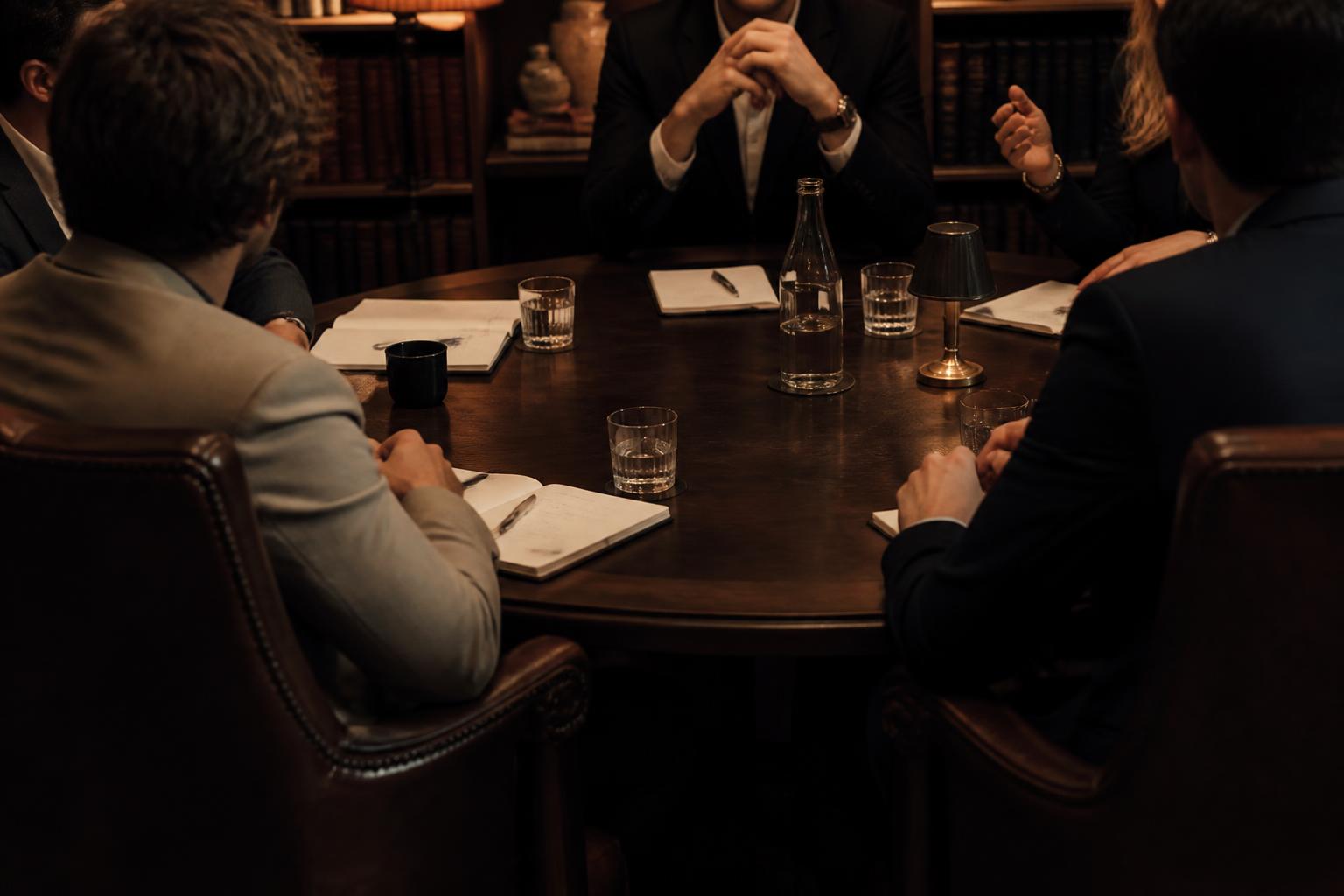 Members in conversation at a private roundtable